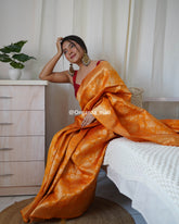 New Exclusive Yellow Golden Zari Banarasi Saree